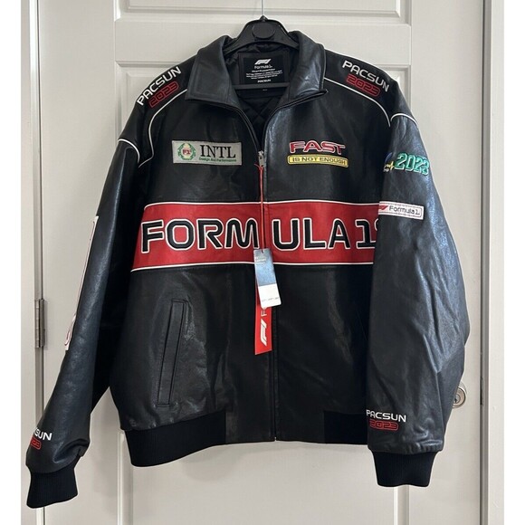 Formula 1 x PacSun Leather Pole Position Jacket Size XL Limited Edition New - Picture 1 of 11